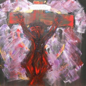 "Gott verendet am Kreuz", Andreas Skipis 2017 Acryl auf Leinwand 1,90x1,90m